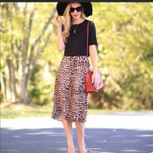 Express leopard print midi skirt
